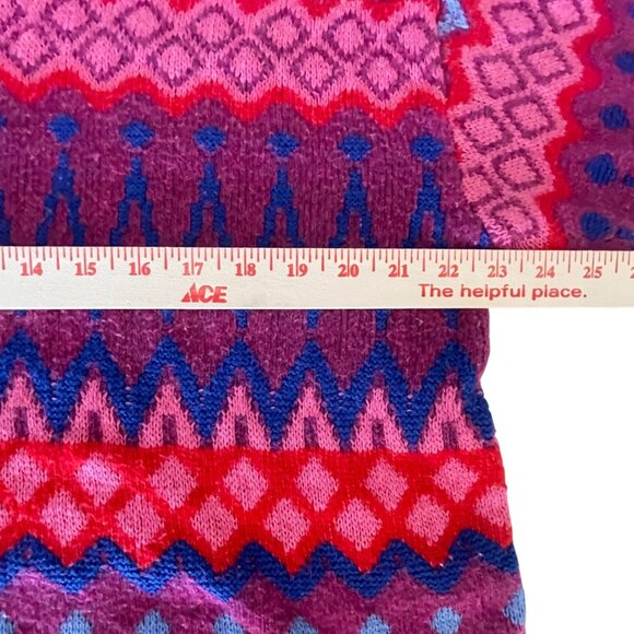 Vintage St. John’s Bay Fair Isle Sweater – Magenta & Blue Pattern, Size XXL - Picture 6 of 12